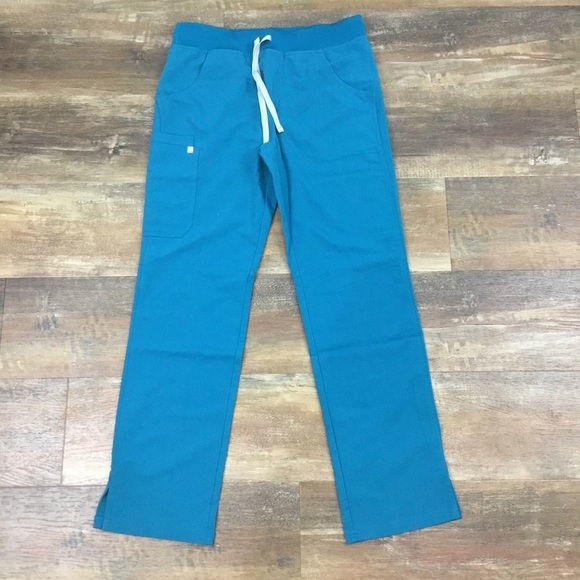 Figs Pants & Jumpsuits Womens Figs Teal Blue Kade Cargo Scrub Pants